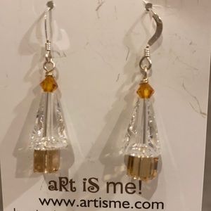 STERLING SILVER AND SWAROVSKI CRYSTAL CHRISTMAS EARRINGS